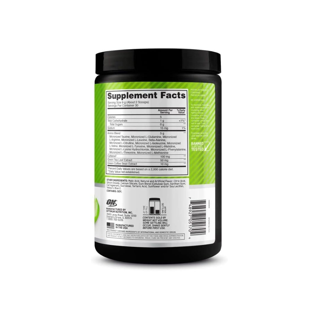 ON Optimum Nutrition Essential Amino Energy 30 Serving Green Apple