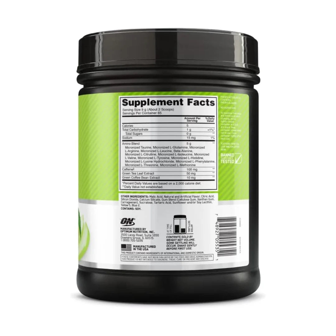 Optimum Nutrition Essential Amino Energy 65 Serving Green Apple