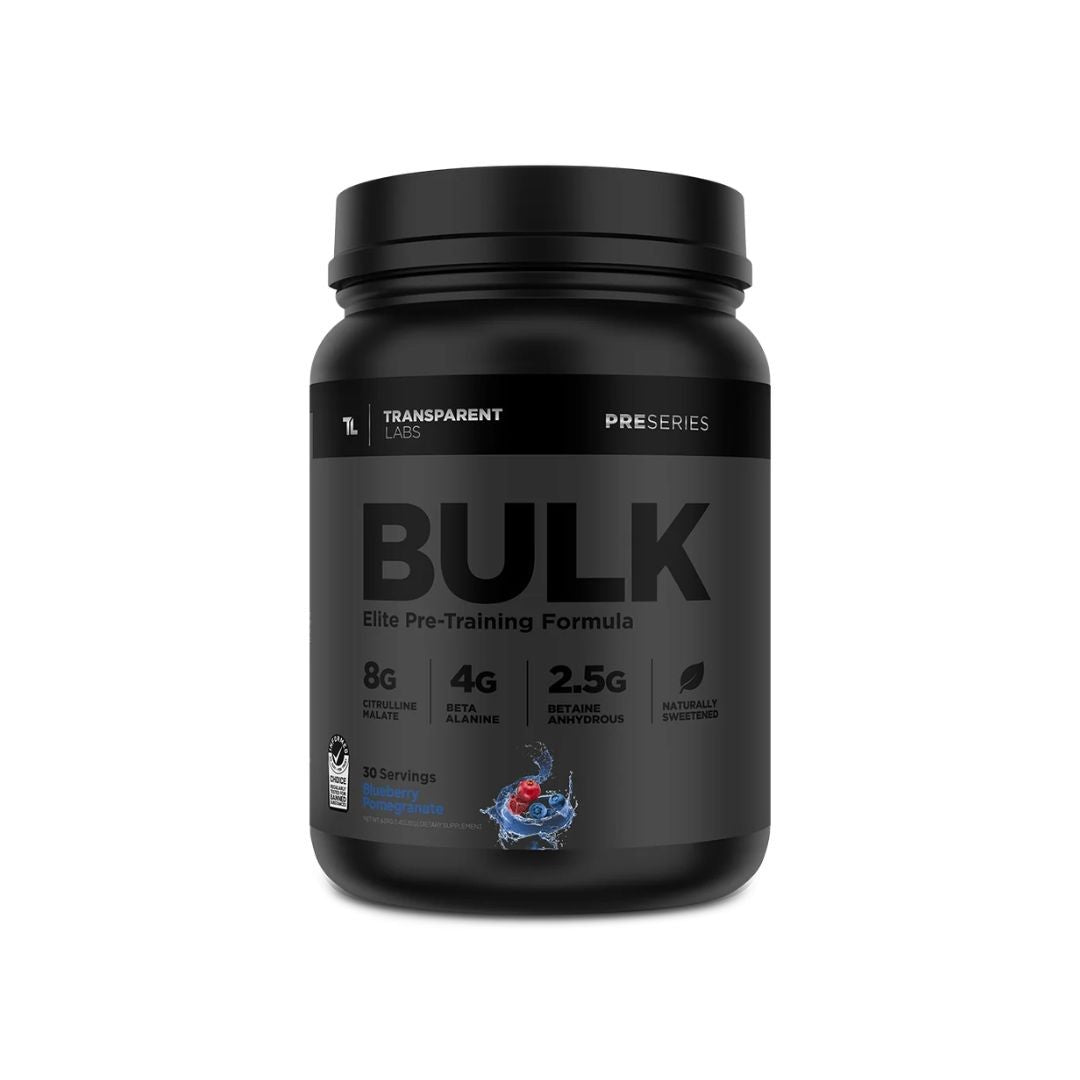 Transparent Labs BULK Black Pre-Workout – Blueberry Pomegranate