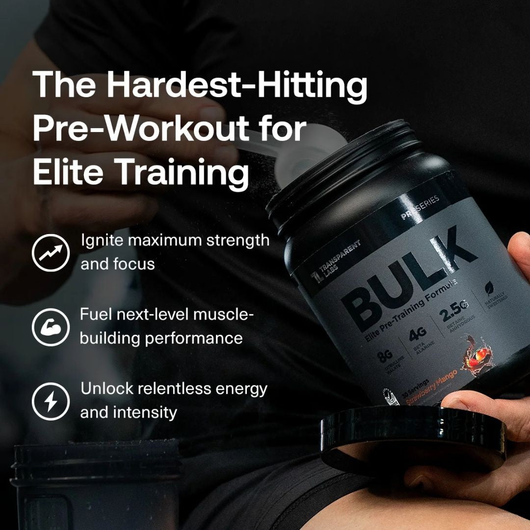 Transparent Labs BULK Black Pre-Workout – Blueberry Pomegranate