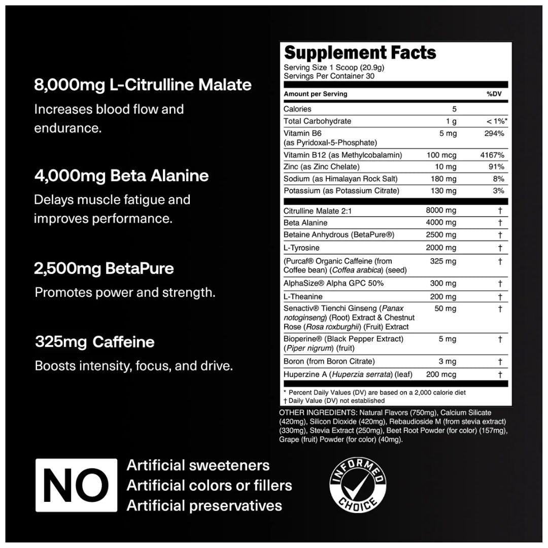 Transparent Labs BULK Black Pre-Workout – Black Cherry