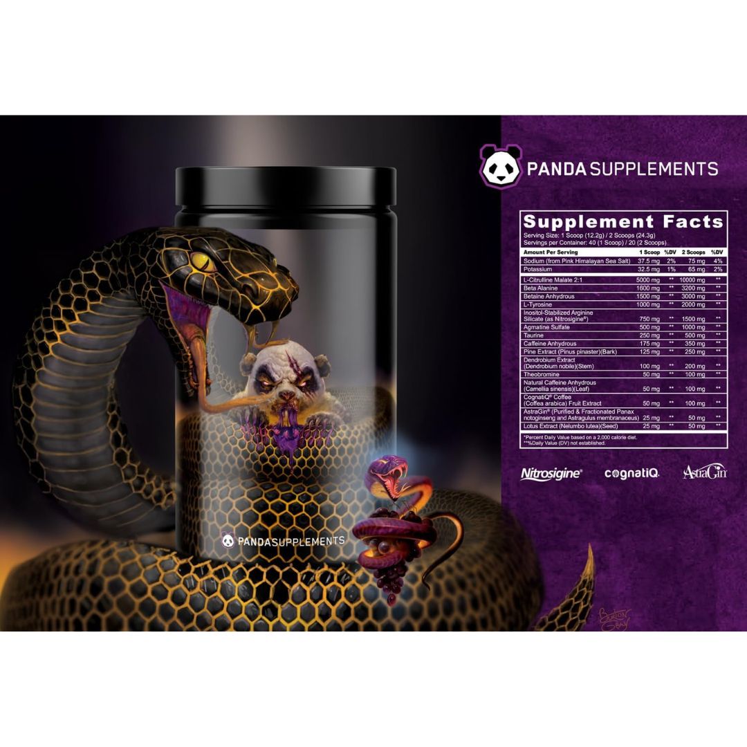 PANDA SUPPLEMENTS PANDEMIC PRE WORKOUT 430GM - 25SERV - GRAPE BUBBLEGUM