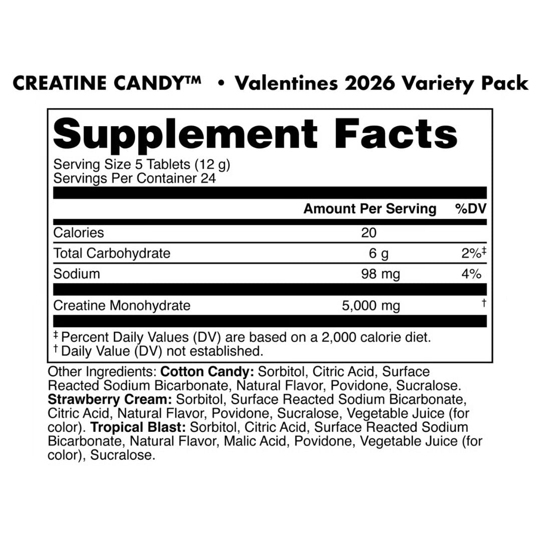 BUCKED UP CREATINE CANDY 120TAB - CHERRY
