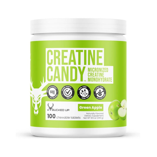 BUCKED UP CREATINE CANDY 120TAB - GREEN APPLE