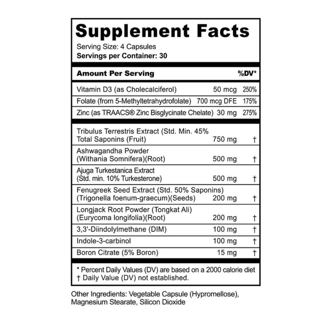 PANDA SUPPLEMENTS TESTOSTERONE BOOSTER 120CAPS