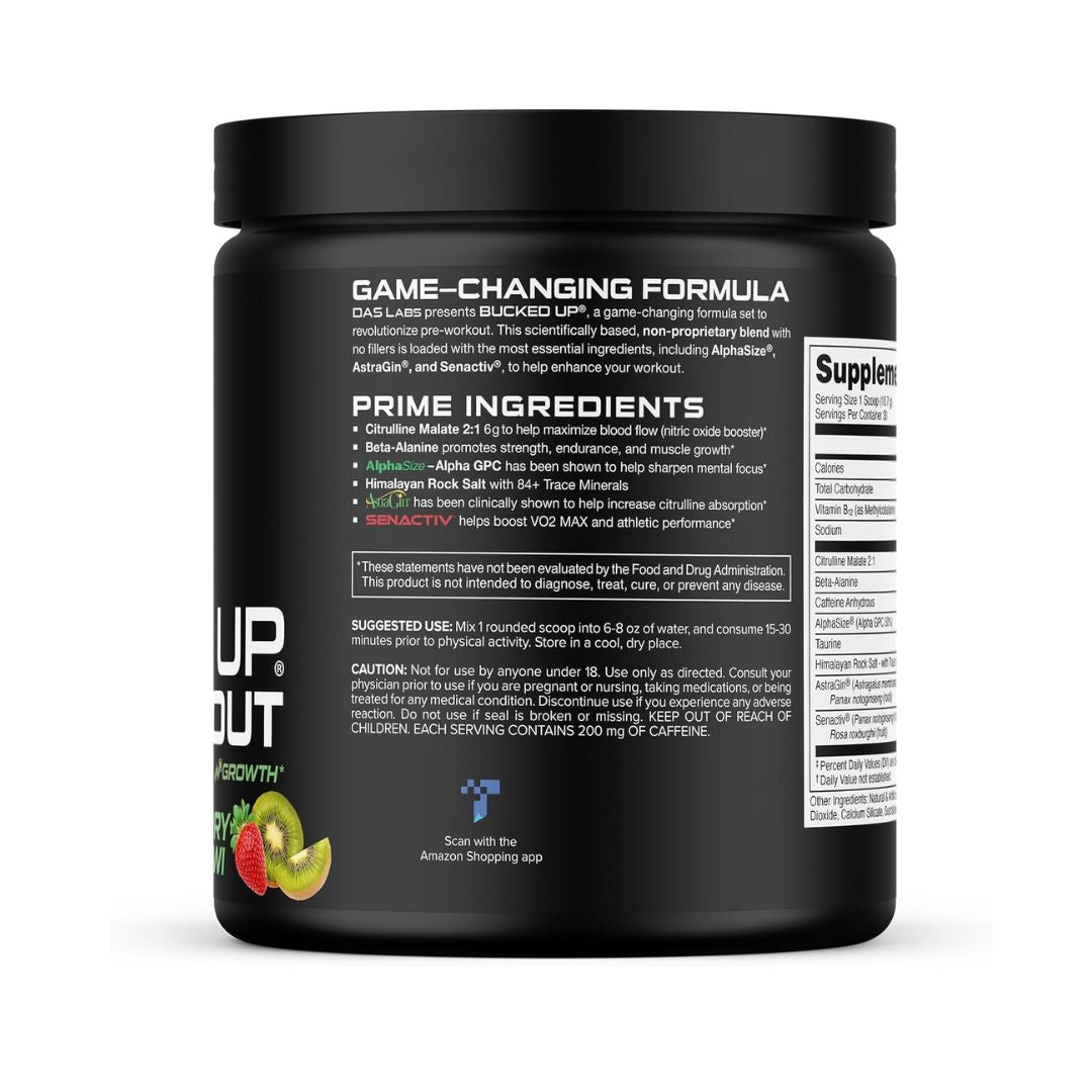 BUCKED UP PRE- STRAWBERRY KIWI-290 GM