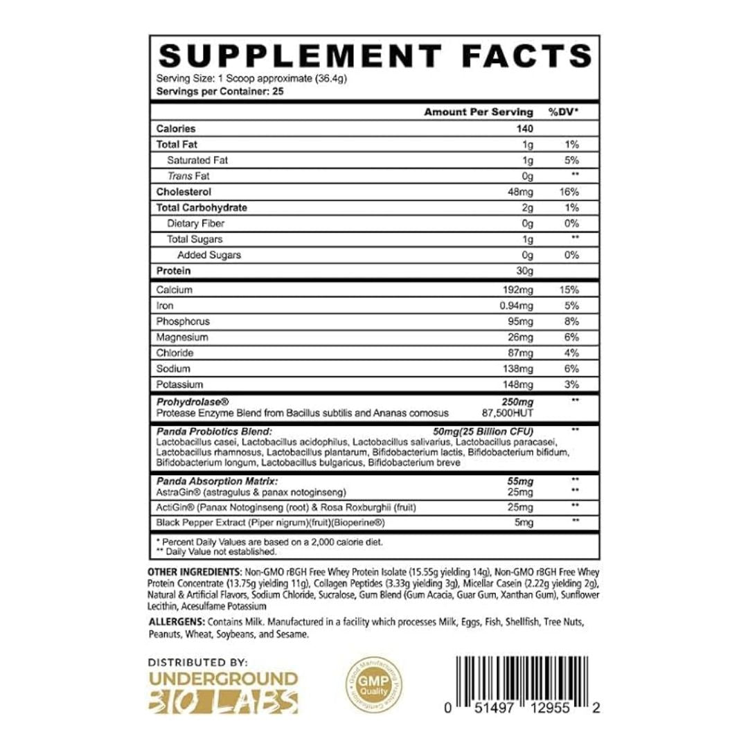 PANDA SUPPLEMENTS FUEL PREMIUM PROTEIN 25 SERV 2LB - COOKIES AND CREAM