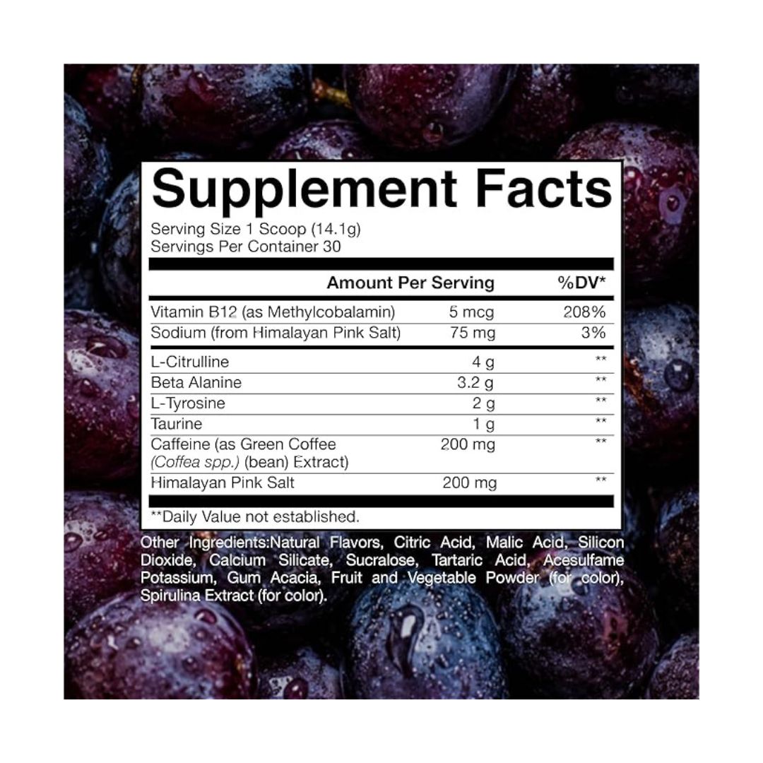 RAW BUM ESSENTIAL PRE WORK OUT GRAPE 423GM
