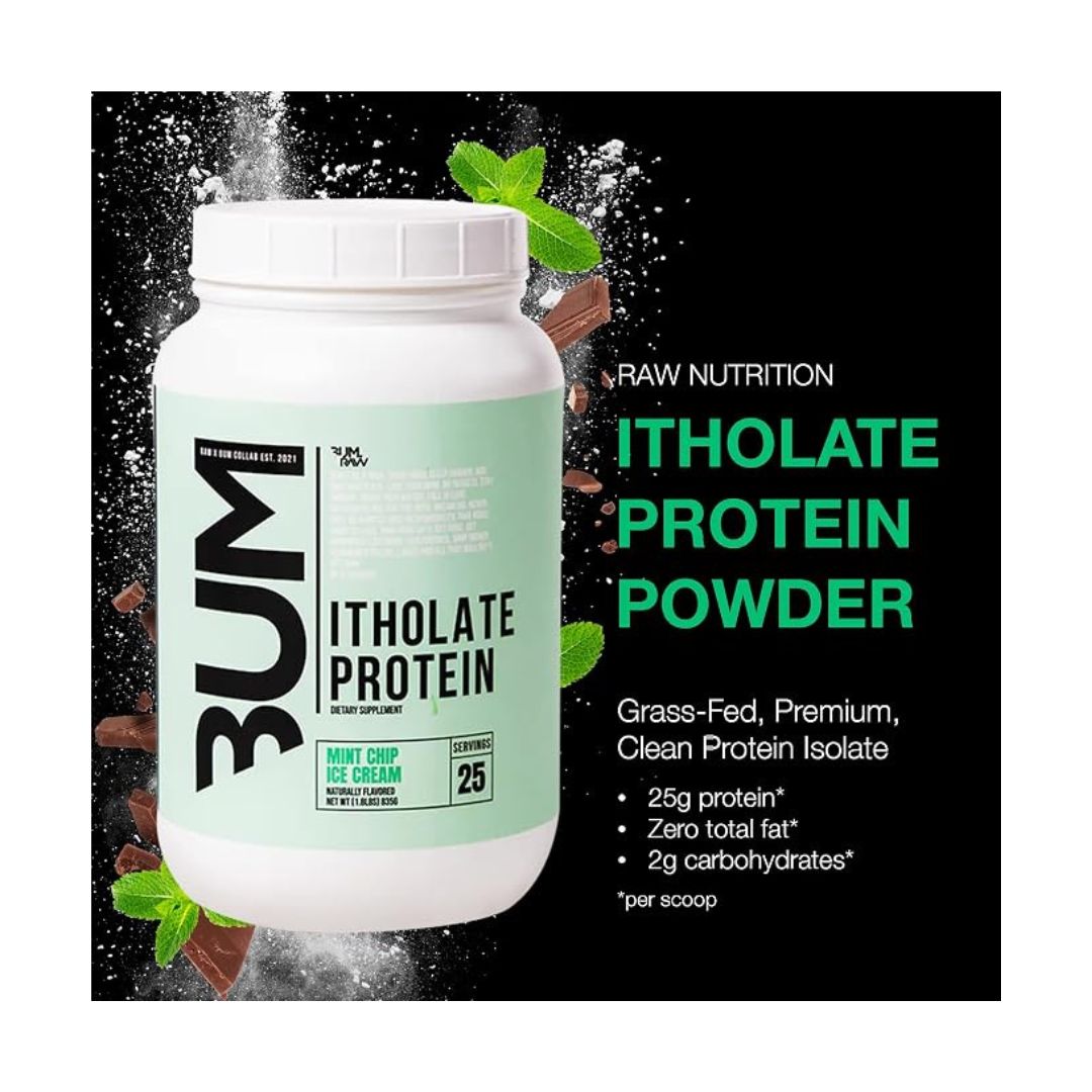 RAW BUM ITHOLATE PROTEIN - MINT CHIP ICE CREAM - 1.8 LBS