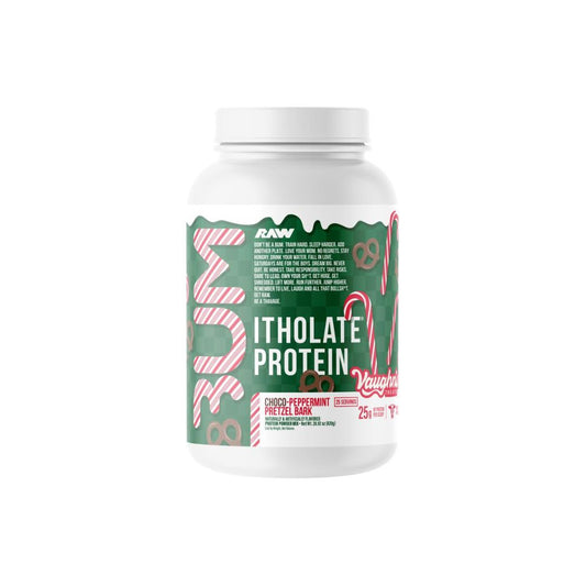 RAW CBUM ITHOLATE PROTEIN PRETZEL PEPPERMINT BARK 1.76LB