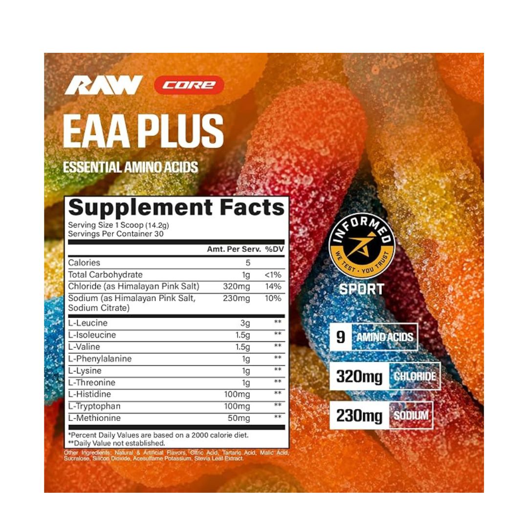 RAW EAA 400GM SOUR GUMMY WORMS