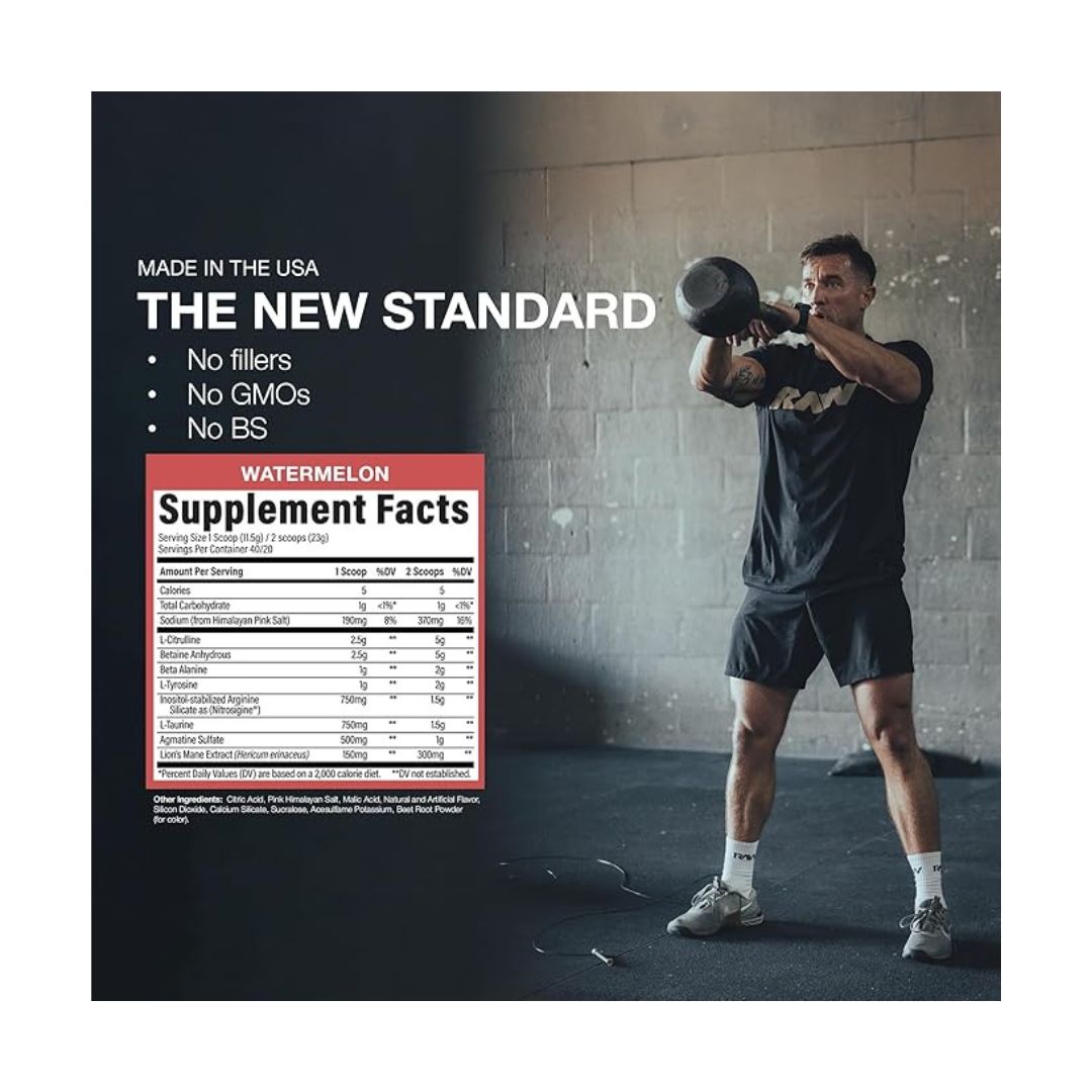 RAW PUMP STIM FREE - WATERMELON-40 SERVINGS
