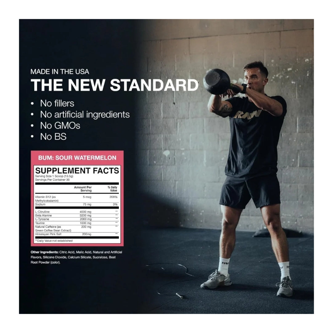 RAW BUM ESSENTIAL PERFORMANCE PRE - SOUR WATERMELON-30 SER