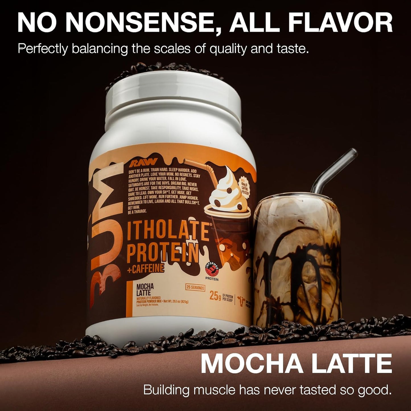 RAW CBUM ITHOLATE PROTEIN MOCHA LATTE 25 SERVINGS