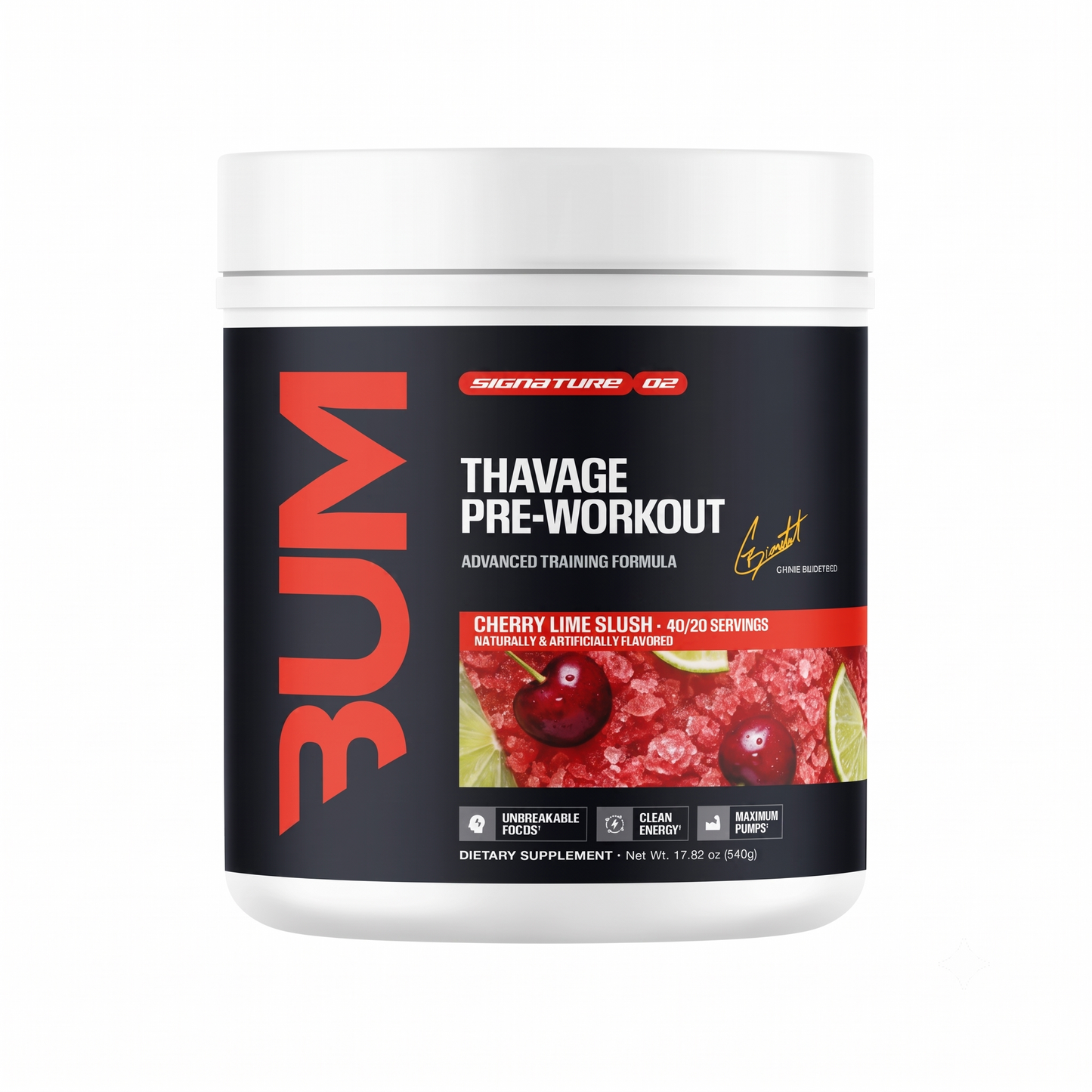 RAW CBUM THAVAGE PRE WORK OUT CHERRY LIME SLUSH 540GM