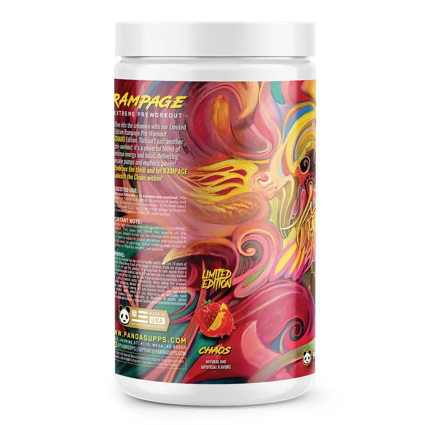 PANDA SUPPLEMENTS RAMPAGE EXTREME PREWORKOUT 25SERV CHAOS SM SHERBET