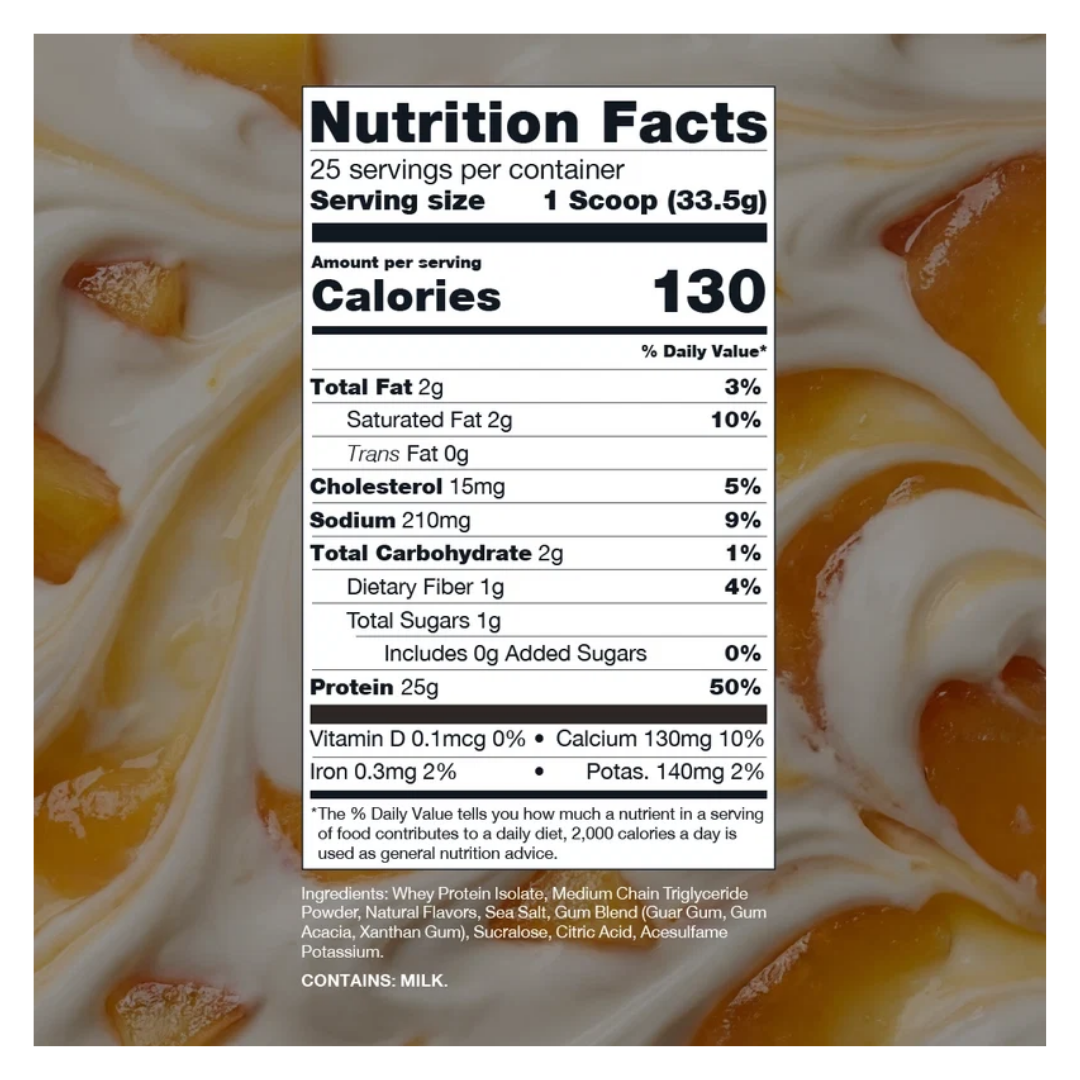 Raw Bum | Itholate Protein | Peaches & Cream | 25 Servings | Protein Nation