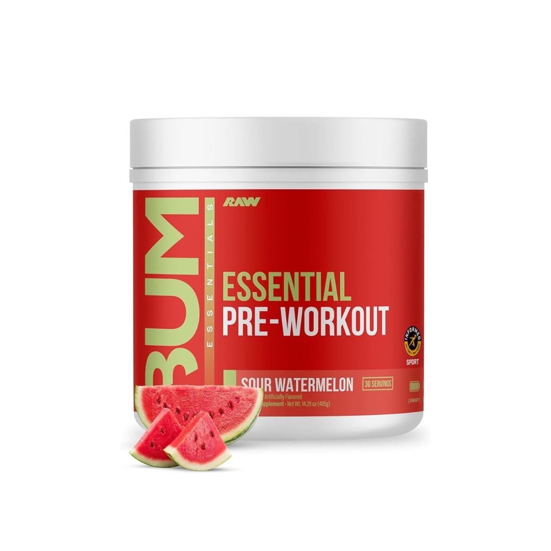 RAW BUM ESSENTIAL PRE WORK OUT WATER MELON 405GM
