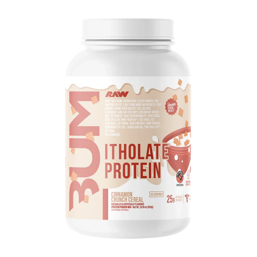 Raw Bum | Itholate Protein | Cinnamon Crunch Cereal | 25 Servings | Protein Nation