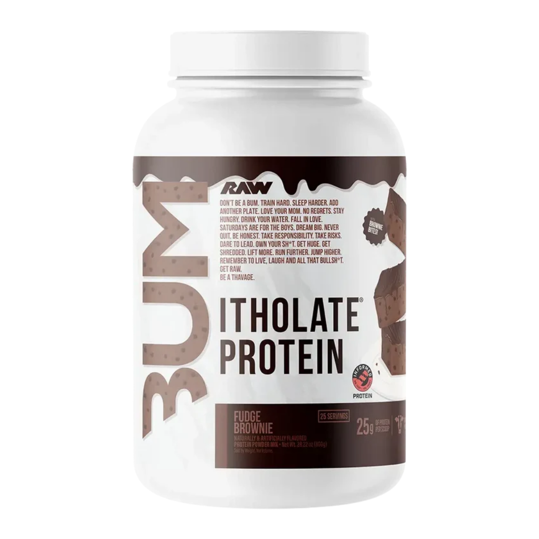 Raw Bum | Itholate Protein | Fudge Brownie | 25 Servings | Protein Nation
