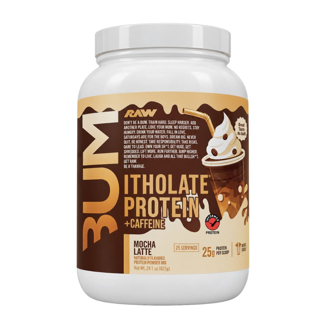 Raw Bum | Itholate Protein | Mocha Latte | 25 Servings | Protein Nation