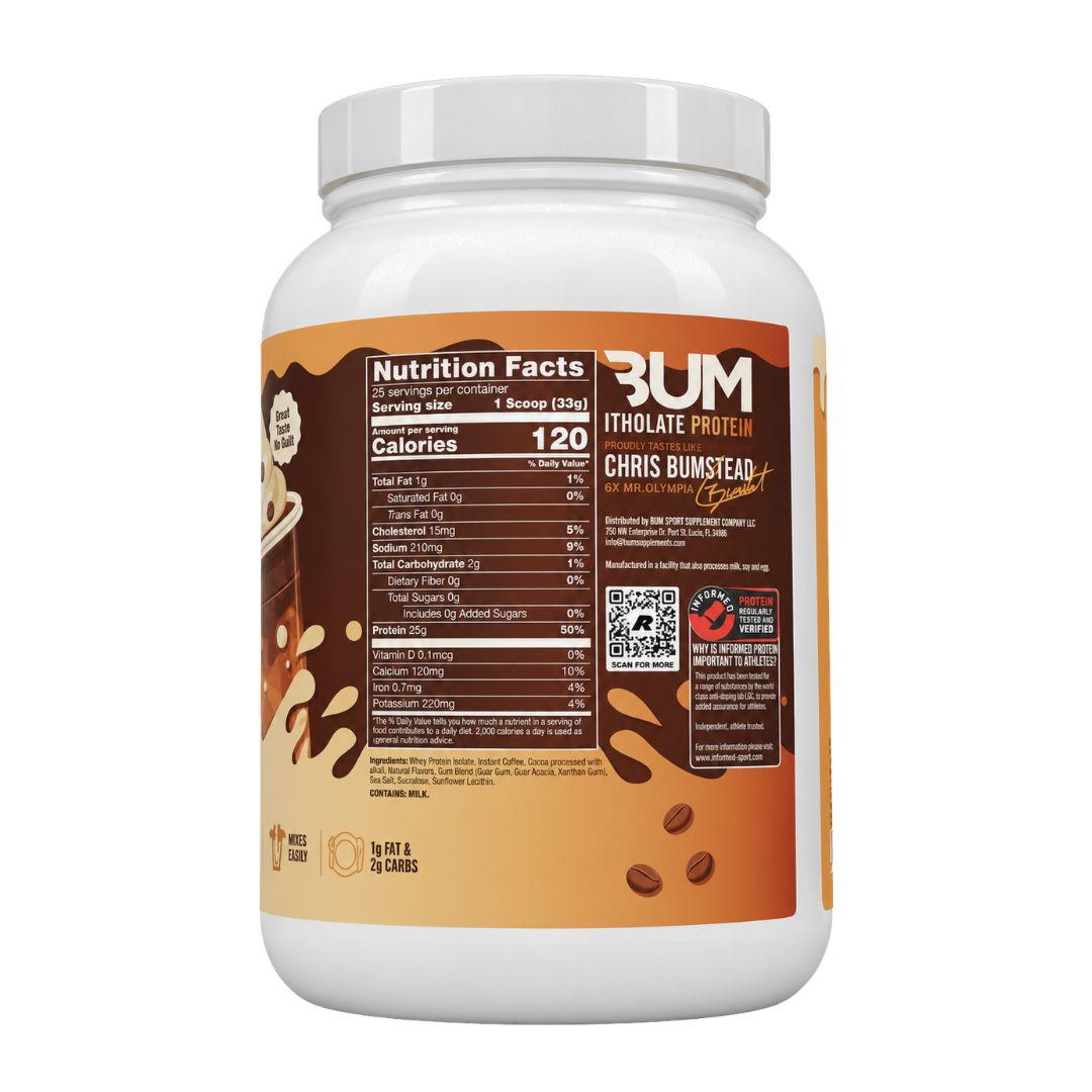 Raw Bum | Itholate Protein | Mocha Latte | 25 Servings | Protein Nation