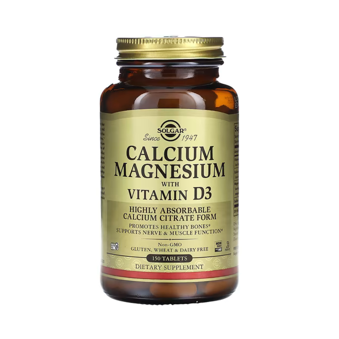 SOLGAR CALCIUM MAGNESIUM+VITAMIN D3-150 TABS