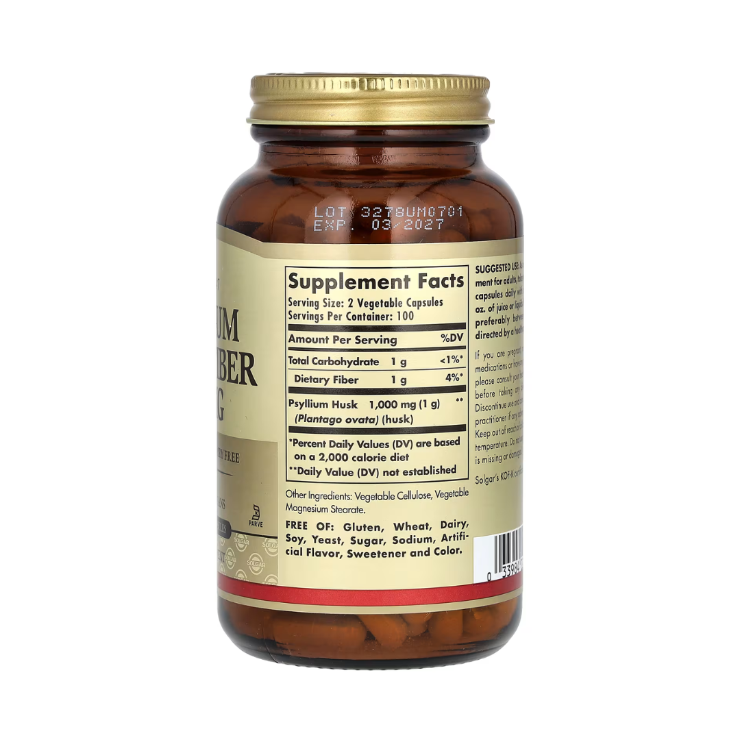 SOLGAR PSYLLIUM HUSKS FIBER 500MG-200 CAPS