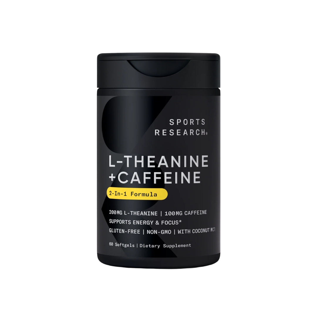SPORTS RESEARCH L-THEANINE CAFFEINE - 60 SOFTGELS