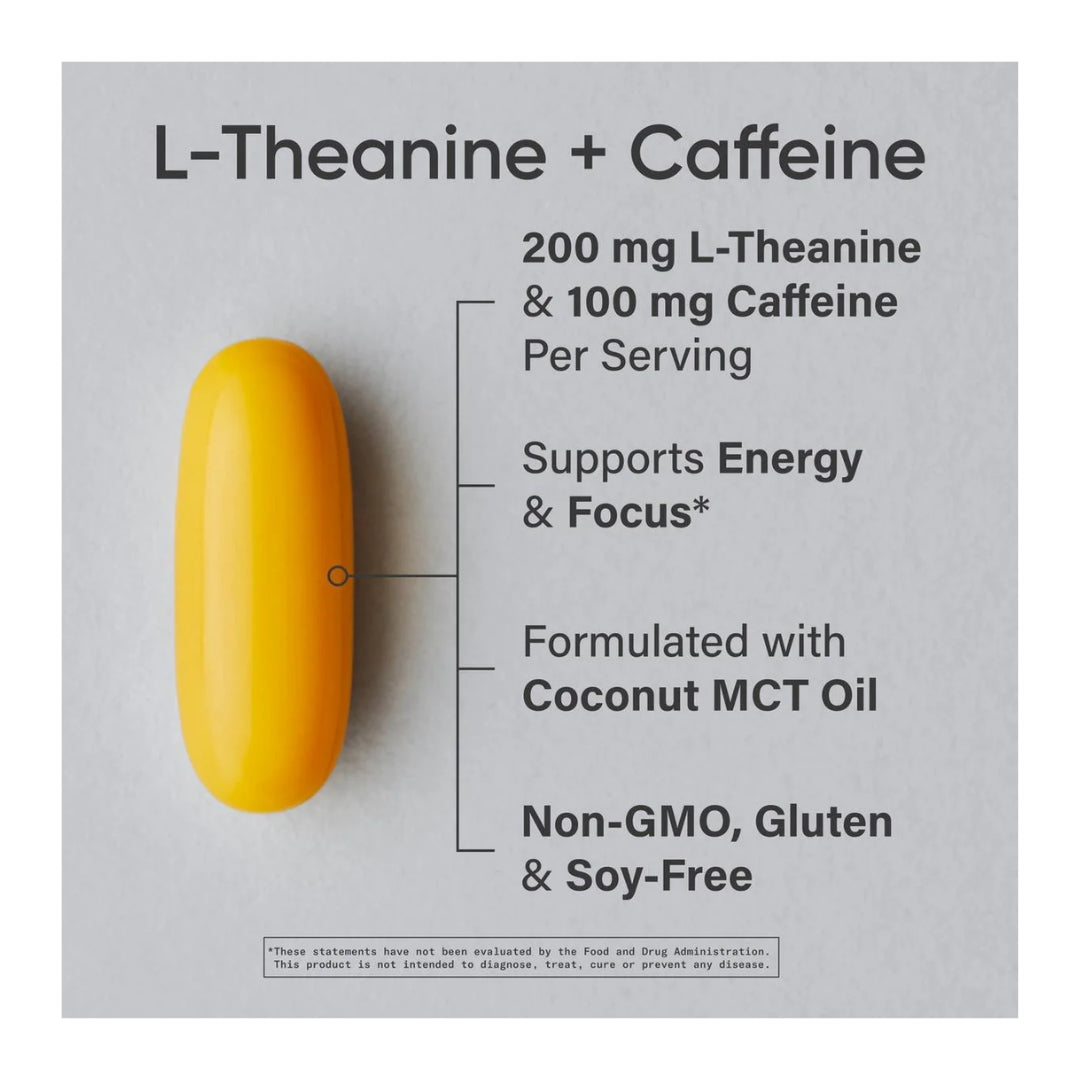 SPORTS RESEARCH L-THEANINE CAFFEINE - 60 SOFTGELS