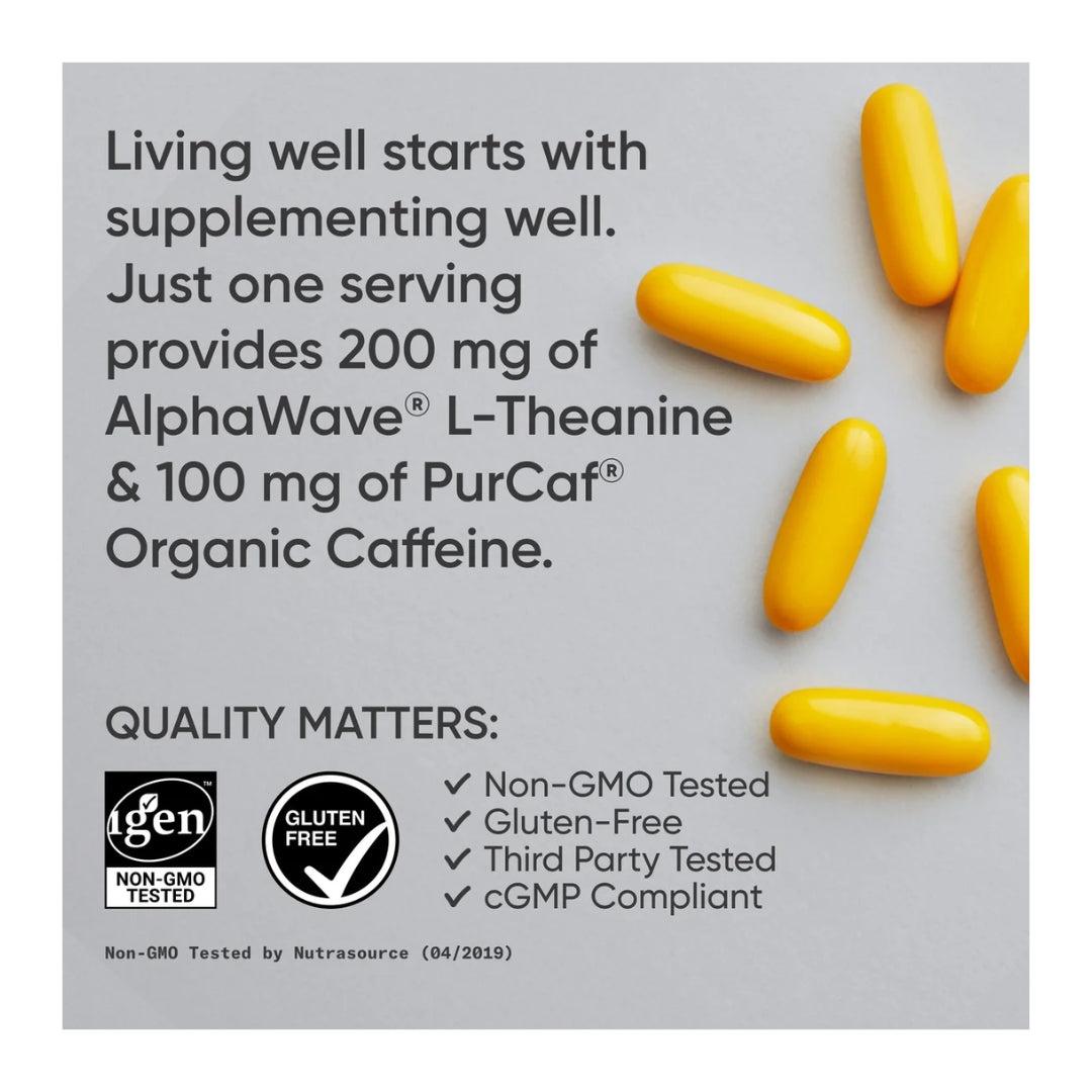 SPORTS RESEARCH L-THEANINE CAFFEINE - 60 SOFTGELS