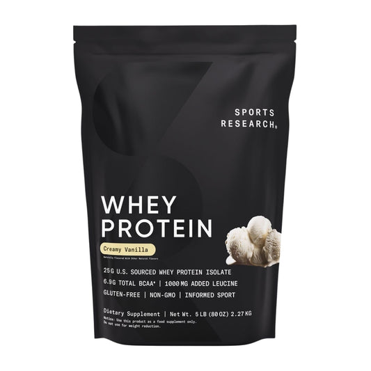 SPORTS RESEARCH WHEY PROTEIN ISOLATE - CREAMY VANILLA - 5LB