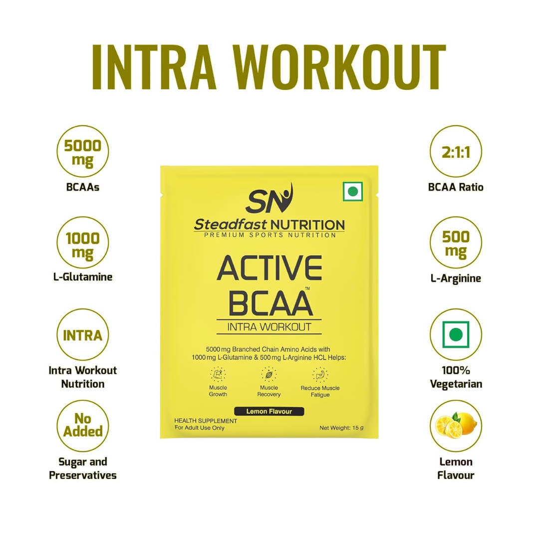 STEADFAST NUTRITION-ACTIVE BCAA-30 SACHETS-LEMON