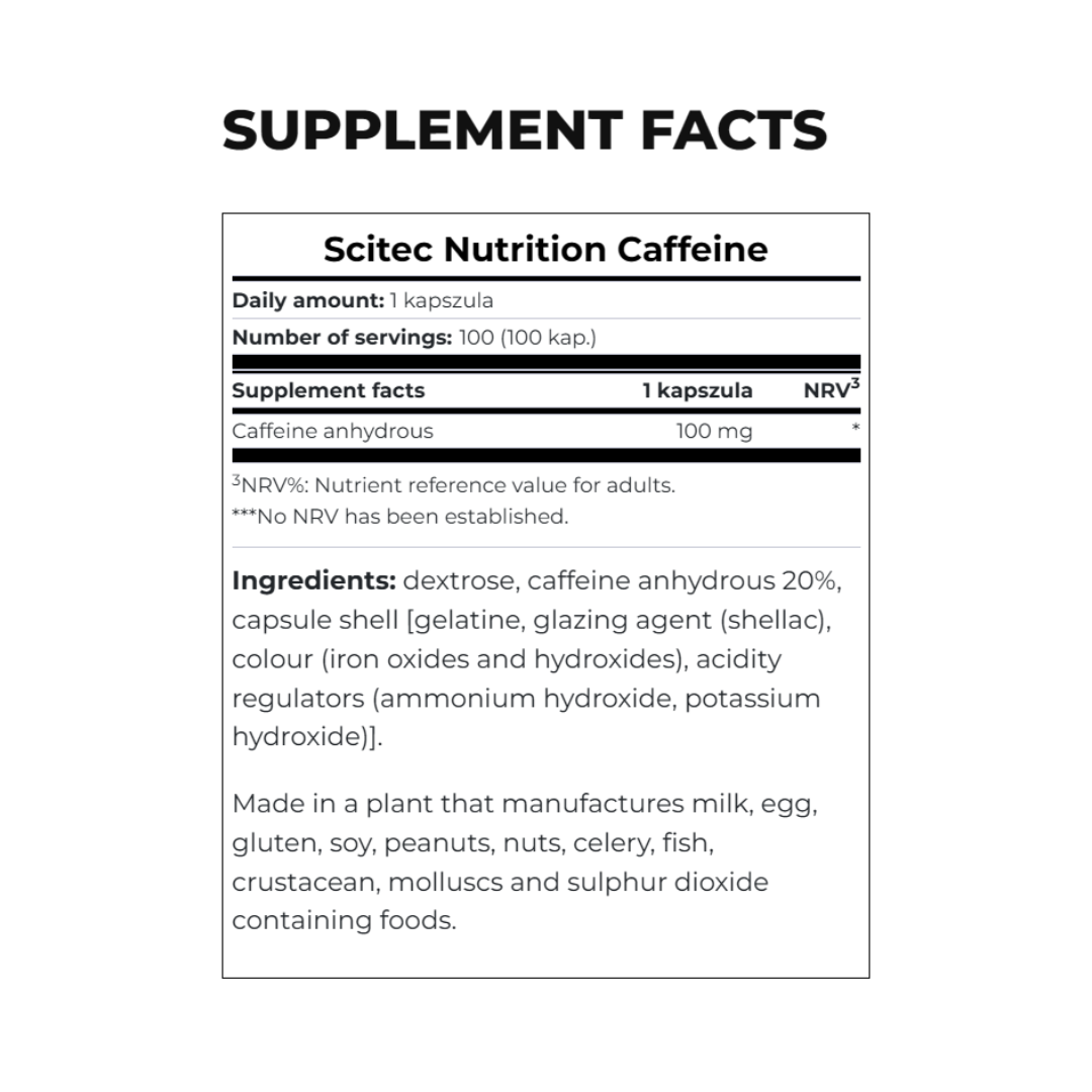 SCITEC NUTRITION CAFFEIN-100 CAPS