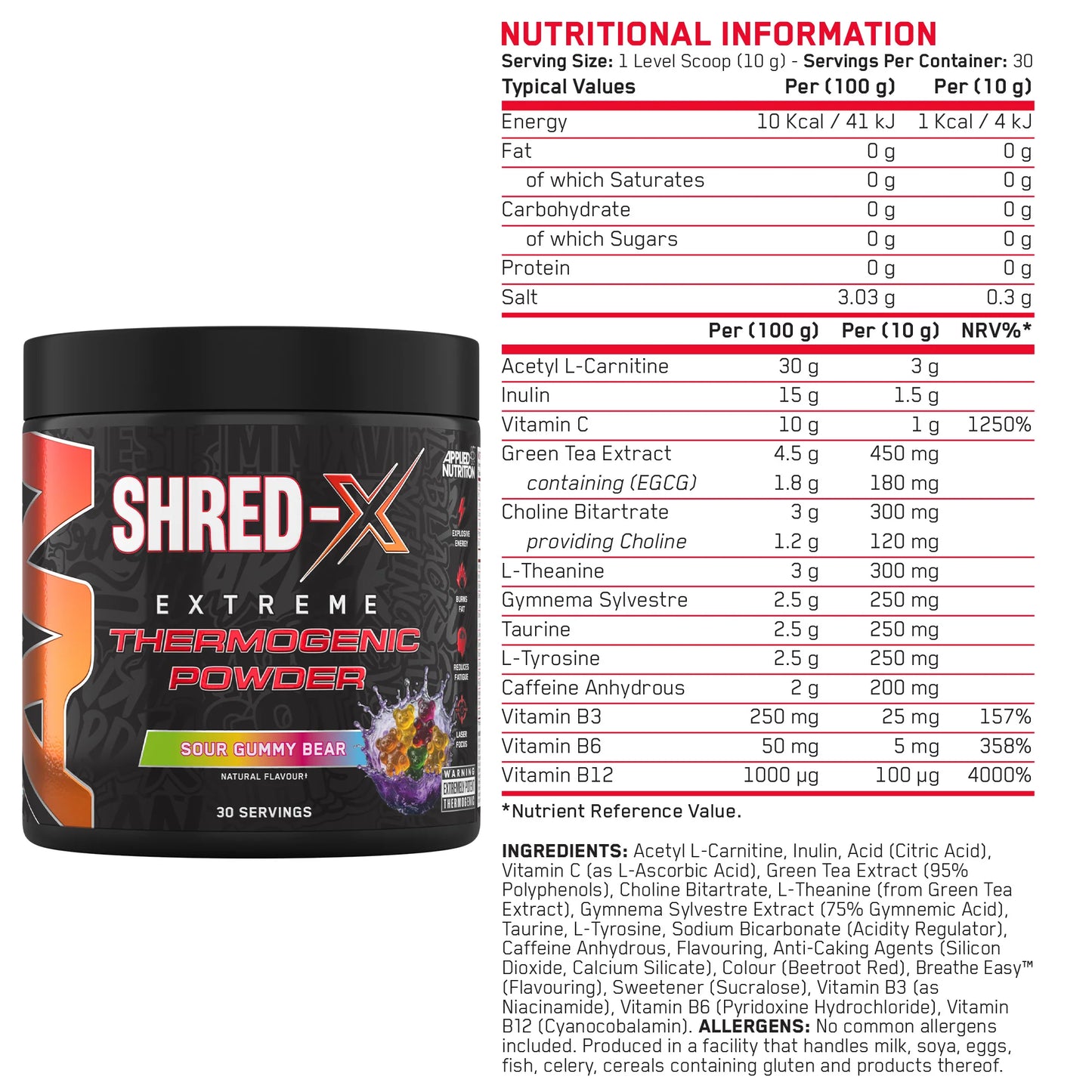Applied Nutrition | SHRED-X | 30 Servings | Protein Nation