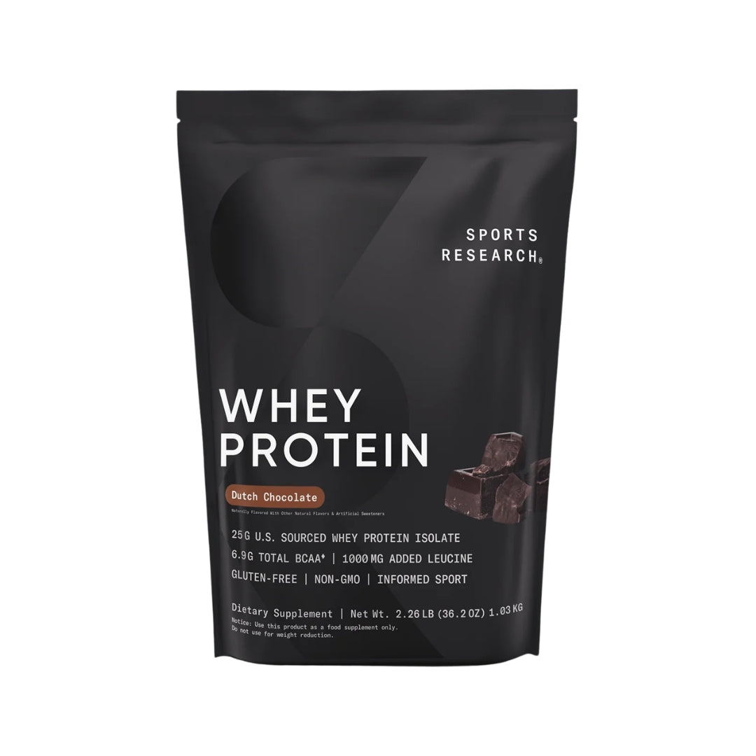 Sports Research | Whey Protein | Dutch Chocolate | 2.2 LB | Protein Nation