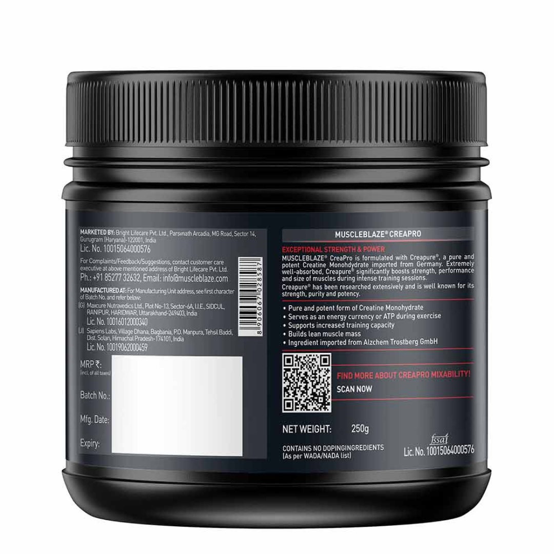 MuscleBlaze CreaPRO Creatine with Creapure 250 gm Tangy Orange