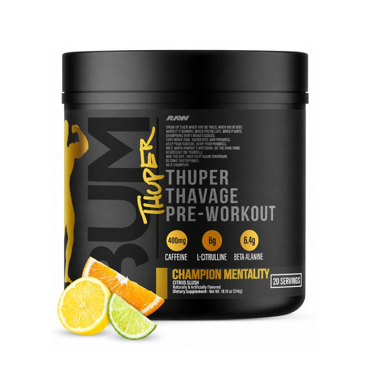 RAW BUM THUPER THAVAGE PRE WORKOUT CHAMPION MENTALITY 516GM