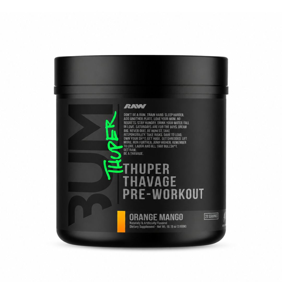 RAW BUM THUPER THAVAGE PRE WORKOUT ORANGE MANGO 516GM