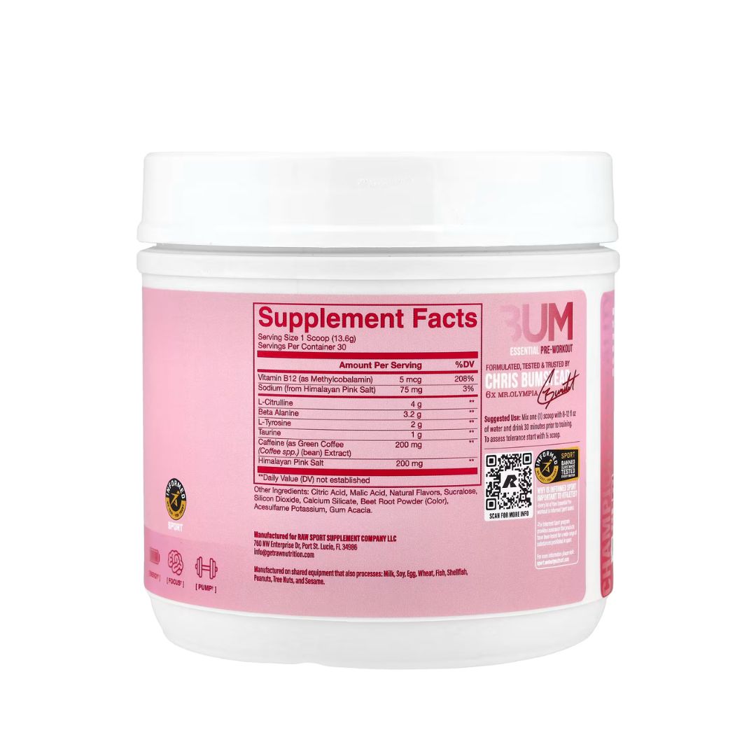 RAW BUM ESSENTIAL PRE - RASPBERRY CREAMTHICKLE -30 SER