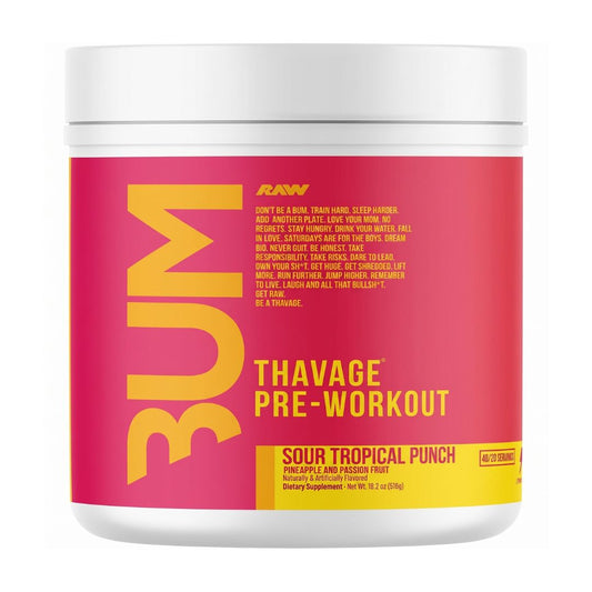 RAW CBUM THAVAGE PRE WORK OUT SOUR TROPICAL PUNCH 516GM