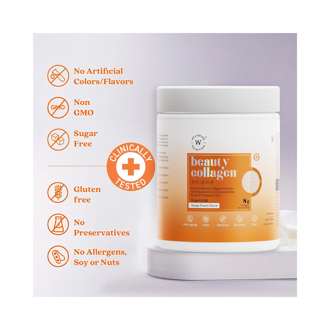 WELLBEING NUTRITION Beauty Collagen -Mango Peach-25 servings