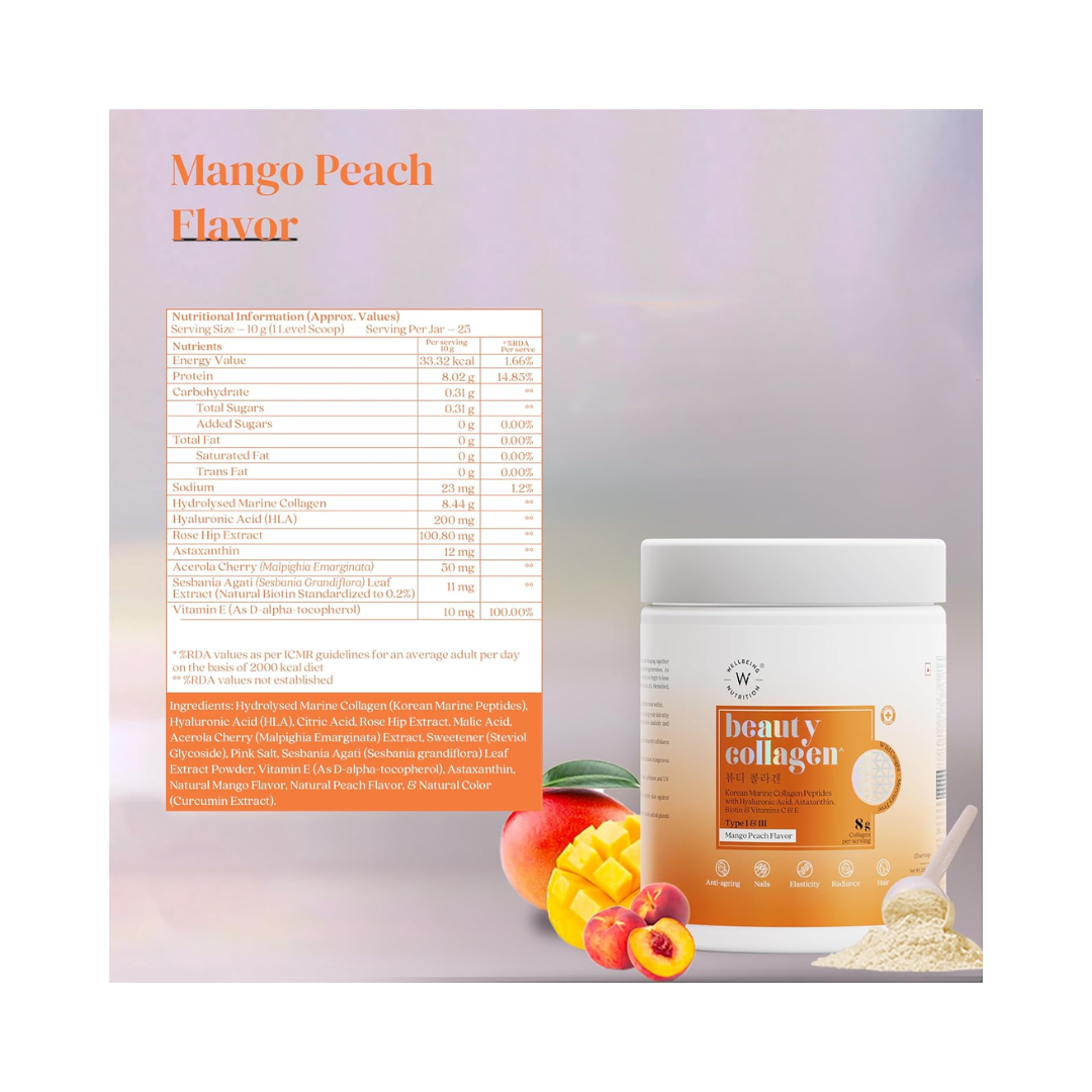 WELLBEING NUTRITION Beauty Collagen -Mango Peach-25 servings