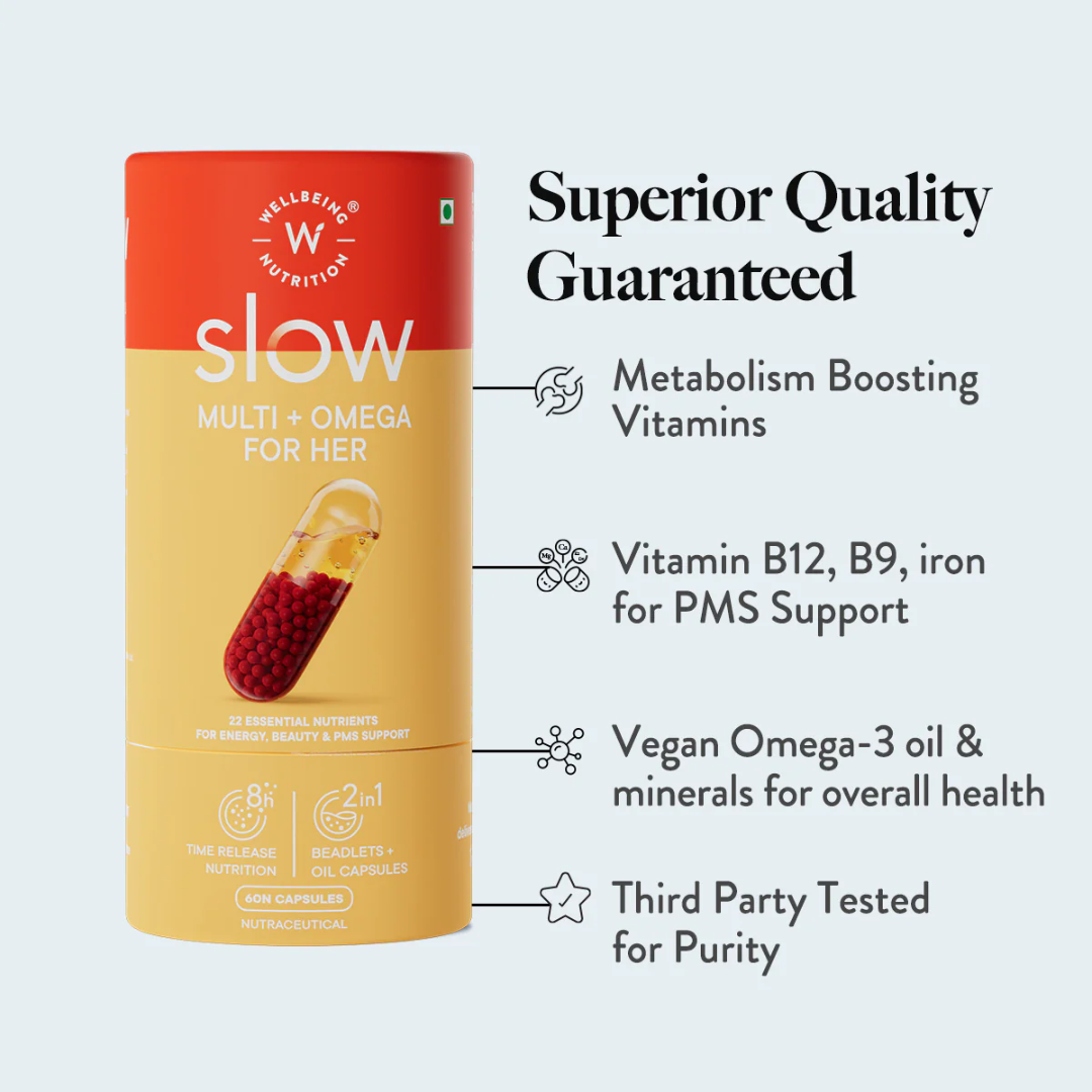 WELLBEING NUTRITION Slow Multi+Omega For Her-60 Caps