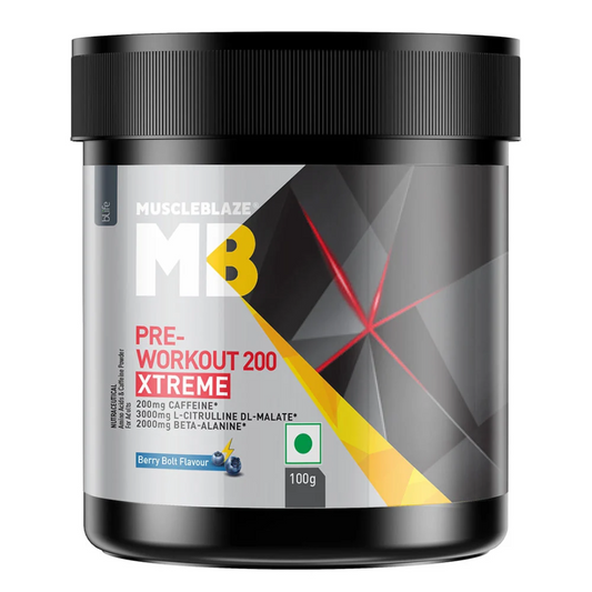 MUSCLEBLAZE PRE-WORKOUT 200 XTREME-100GM-BERRY BOLT