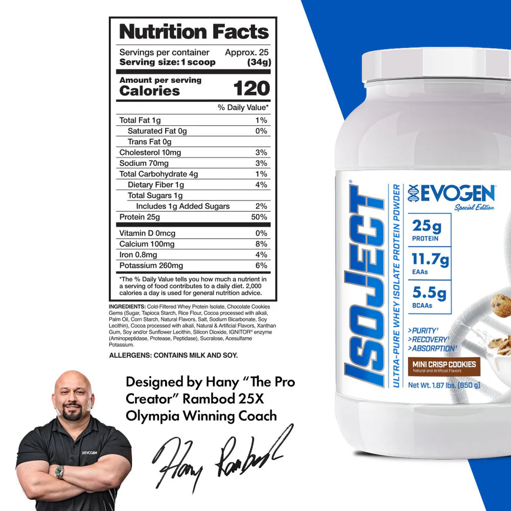 Evogen Nutrition Isoject, Mini Crisp Cookies | 1.87 lb