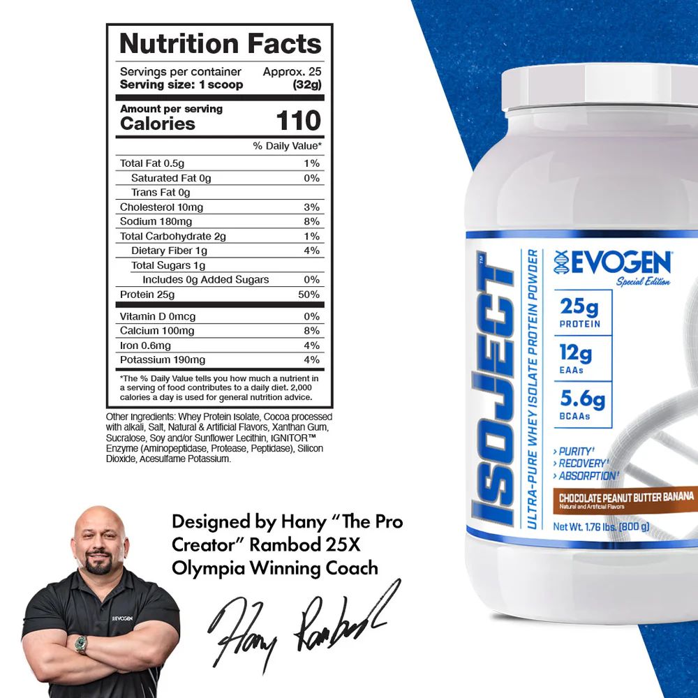 EVOGEN | Isoject Chocolate Peanut Butter Banana 1.76lb | 25 Servings