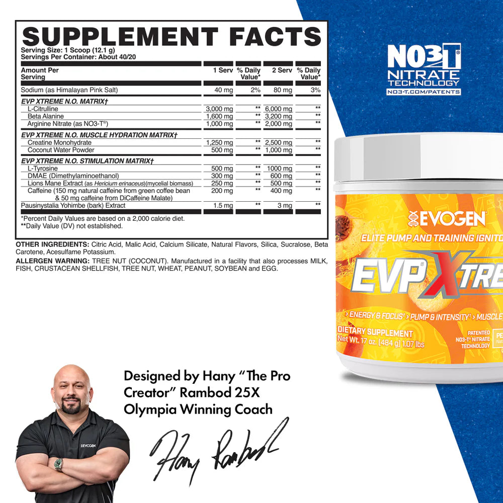 Evogen EVP Xtreme N.O. Peach Mango 40 Servings