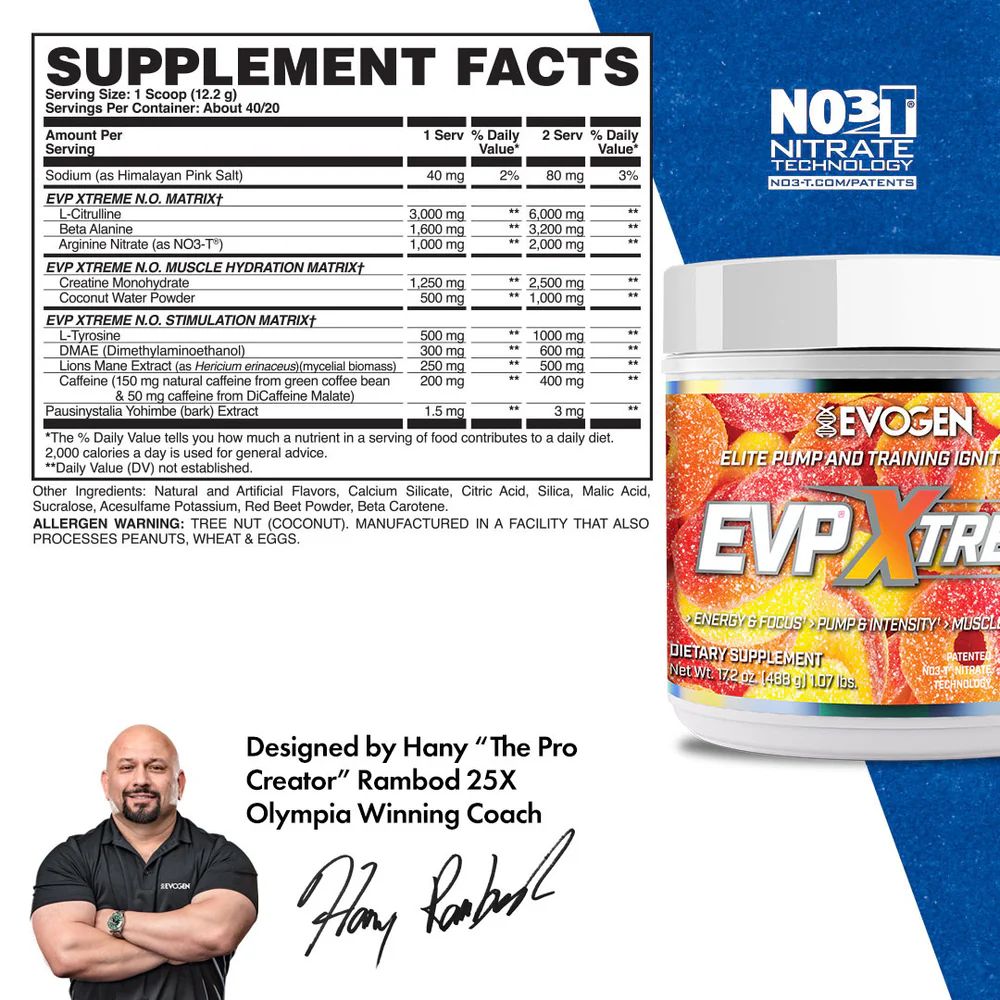 Evogen Nutrition EVP Xtreme N.O Peach Rings | 40 Servings | Protein Nation