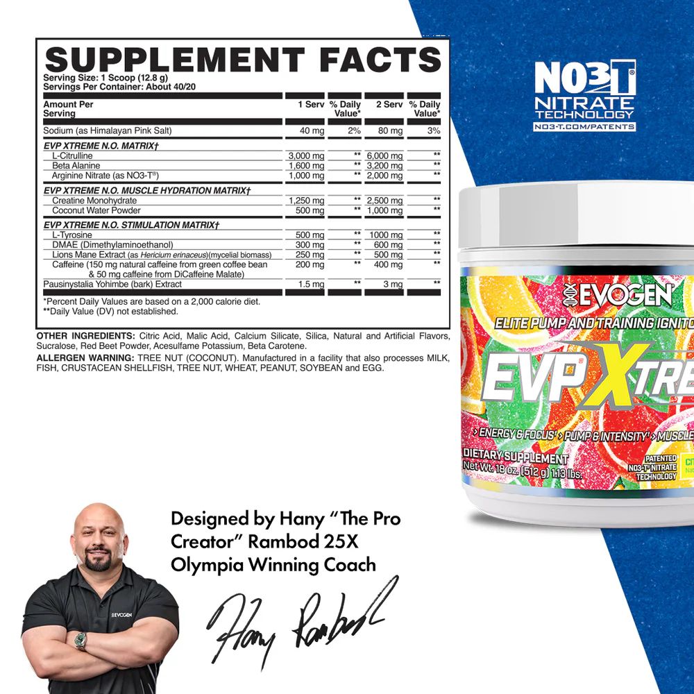 Evogen Nutrition EVP Xtreme N.O Citrus Candy | 40 Servings